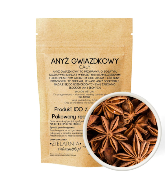 Anyż gwiazdkowy cały 50g ZIELARZPOLSKI.PL