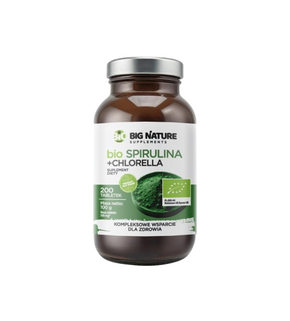 BIG NATURE Tabletki Spirulina+Chlorella BIO 200 tabl.