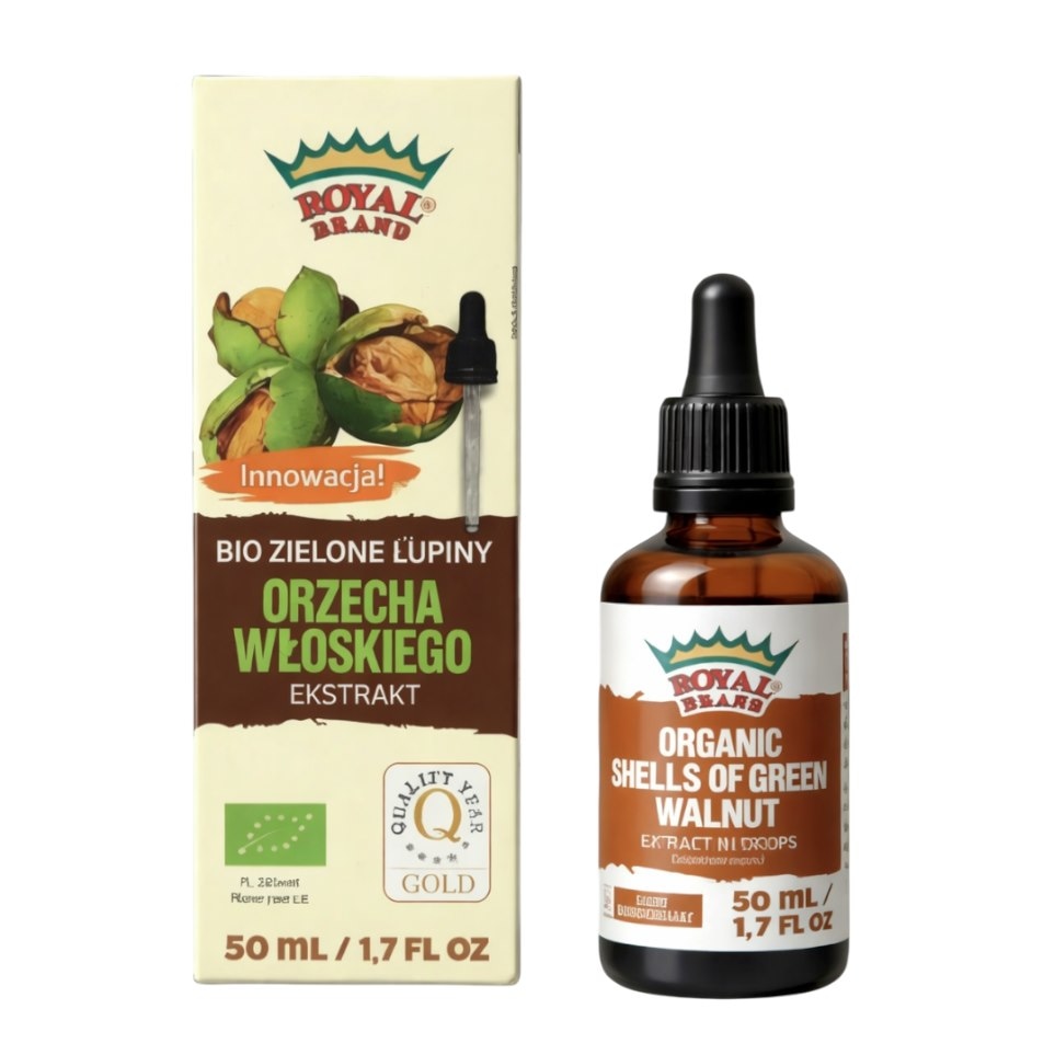 Ekstrakt z zielonych łupion orzecha włoskiego BIO 50ml ROYAL BRAND