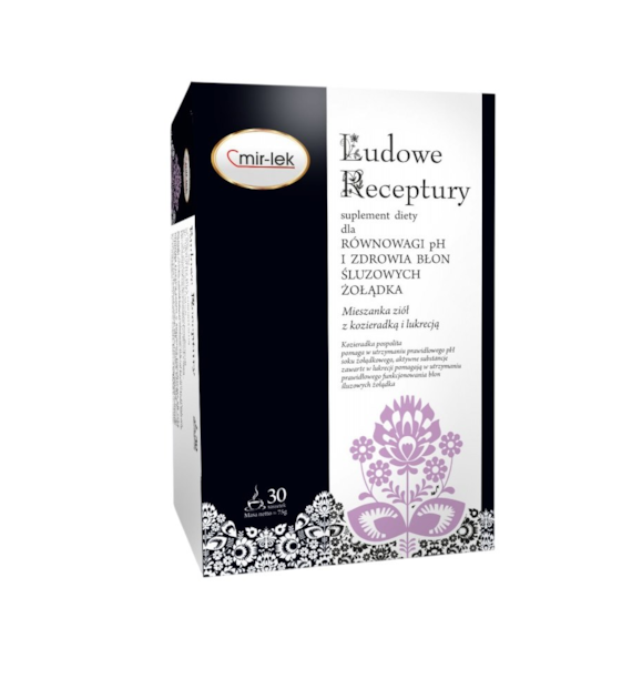 LUDOWE RECEPTURY równowaga PH i zdrowie błon śluzowych żołądka 30 saszetek MIR-LEK