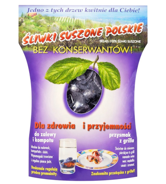 KALEJDOSKOP Śliwki suszone polskie bez konserwantów 200g
