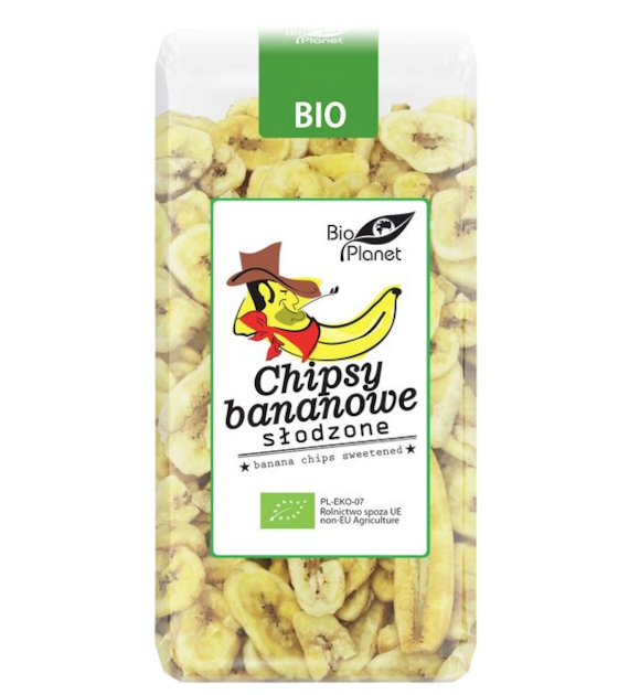 BIO PLANET Chipsy bananowe słodzone BIO 150g