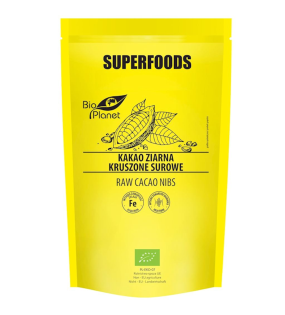 SUPERFOODS Kakao ziarna kruszone surowe BIO 250g BIO PLANET