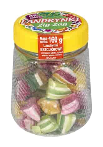 Landrynki owocowe Zig-Zag ze stewią bez dodatku cukru 160g AKA