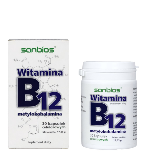 SANBIOS Witamina B12 metylokobalamina 1000mcg 30kaps.