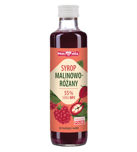 Syrop malinowo - różany 250ml POLSKA RÓŻA
