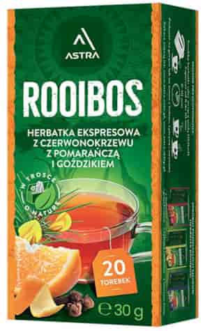 ROOIBOS herbatka z czerwonokrzewu z goździkiem i pomarańczą 20*1,5g ASTRA