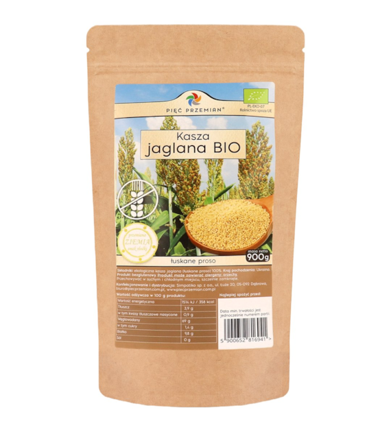 PIĘĆ PRZEMIAN Kasza jaglana BIO bezglutenowa 900g