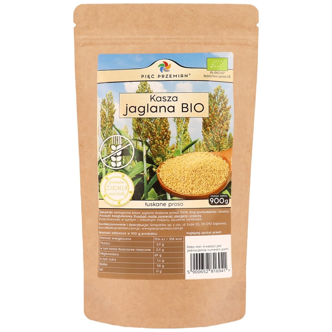 PIĘĆ PRZEMIAN Kasza jaglana BIO bezglutenowa 900g