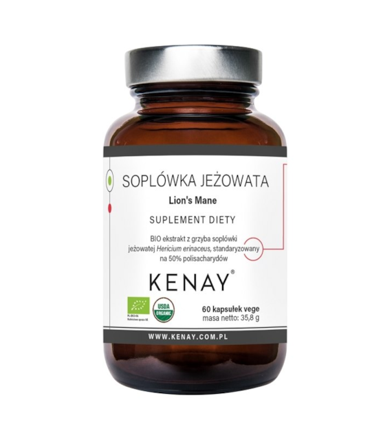 KENAY Soplówka jeżowata BIO 500mg, 60kaps. Lion's Mane