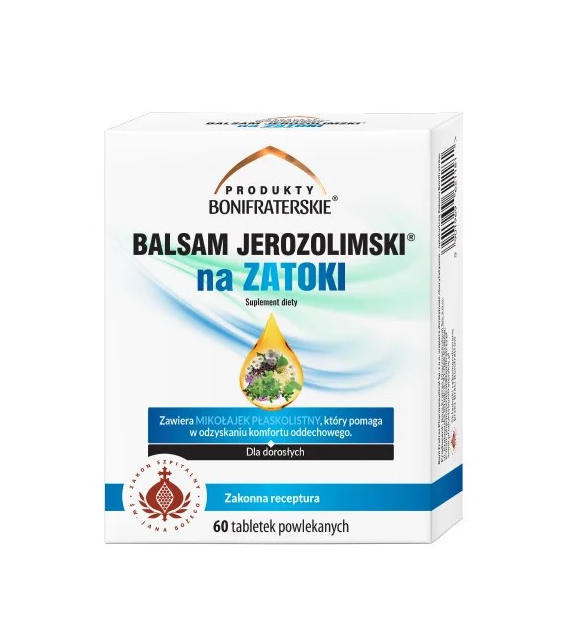 Balsam Jerozolimski na zatoki 60 tabl. powlekanych PRODUKTY BONIFRATERSKIE