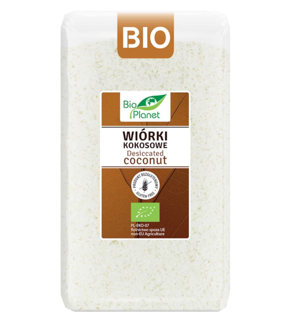 BIO PLANET Wiórki kokosowe bezglutenowe BIO 500g