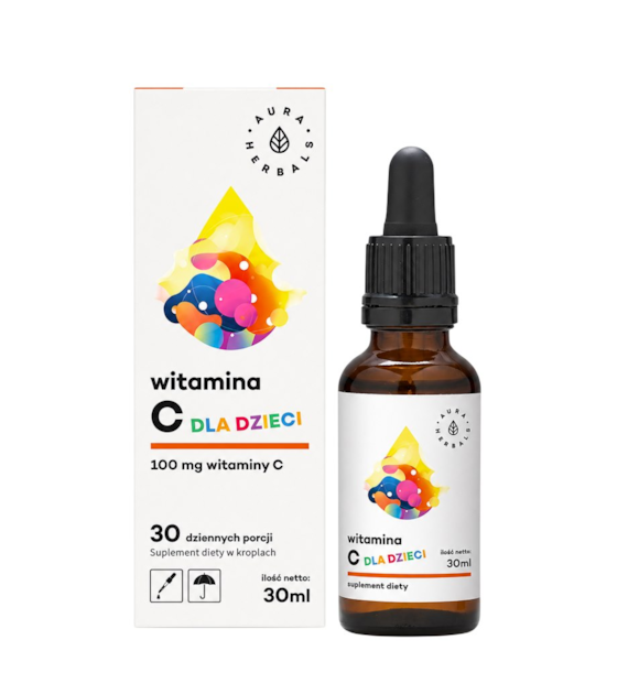 AURA HERBALS Witamina C dla dzieci - krople 30ml