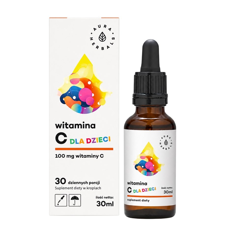 AURA HERBALS Witamina C dla dzieci - krople 30ml