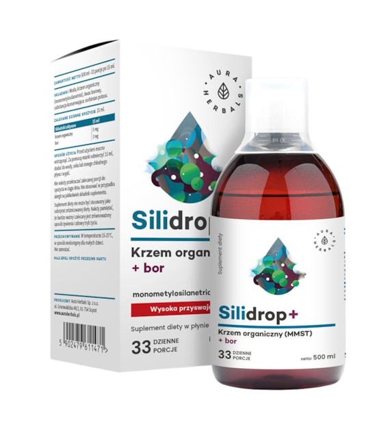 AURA HERBALS Silidrop + bor - krzem organiczny MMST - płyn 500ml