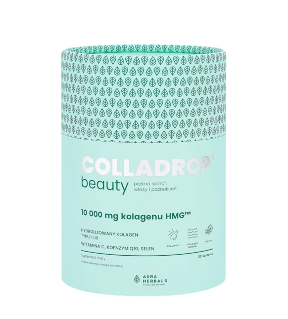 AURA HERBALS Colladrop BEAUTY saszetki - kolagen morski HMG smak mojito 10000mg, 30 sasz.