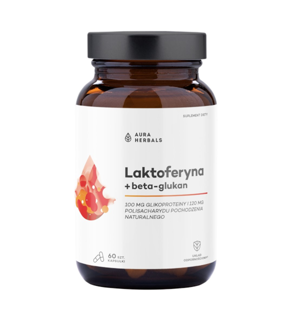 AURA HERBALS Laktoferyna + beta-glukan 60 kaps.