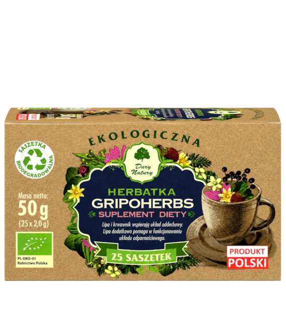 Herbatka Gripoherbs fix BIO 25*2g DARY NATURY
