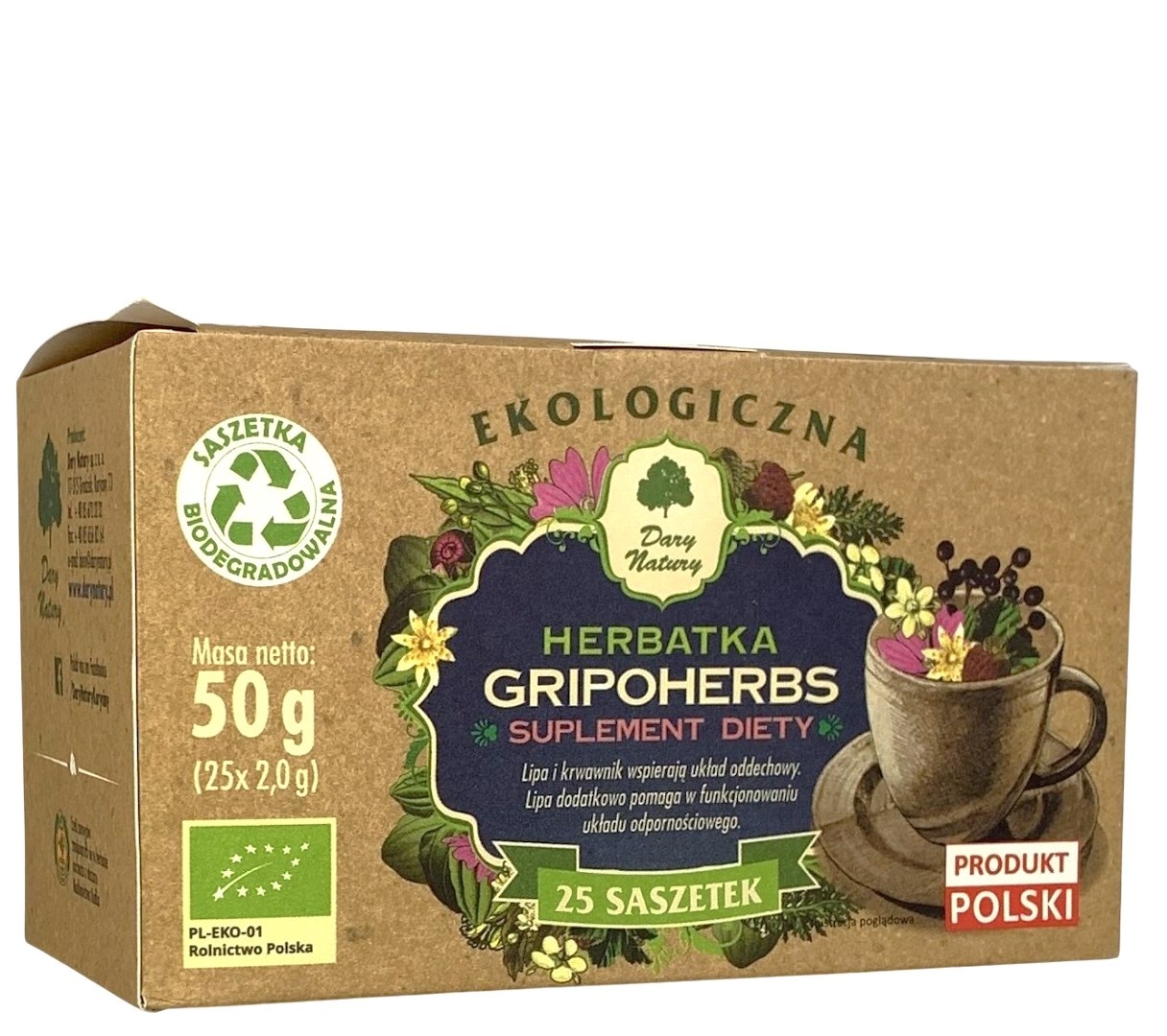 Herbatka Gripoherbs fix BIO 25*2g DARY NATURY