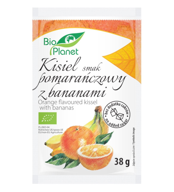 BIO PLANET Kisiel o smaku pomarańczowym z bananami BIO 38g