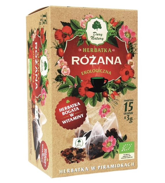 Herbatka Różana w piramidkach BIO 15*3g DARY NATURY