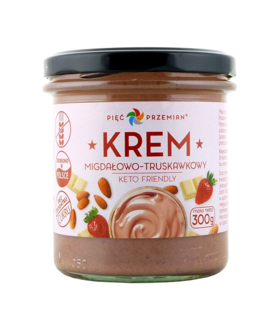 PIĘĆ PRZEMIAN Krem migdałowo-truskawkowy KETO 300g