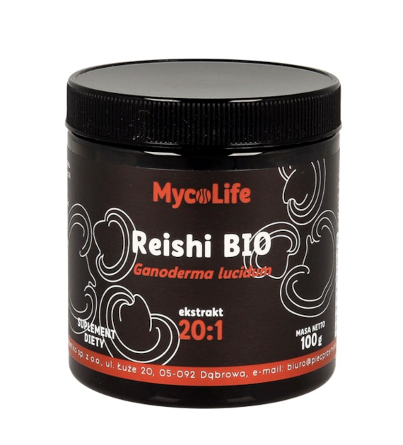 Reishi grzyb BIO ekstrakt 20:1 100g MYCOLIFE