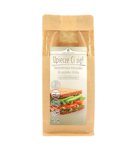 PIĘĆ PRZEMIAN Mieszanka do wypieku chleba wysokobiałkowego bezglutenowa 420g