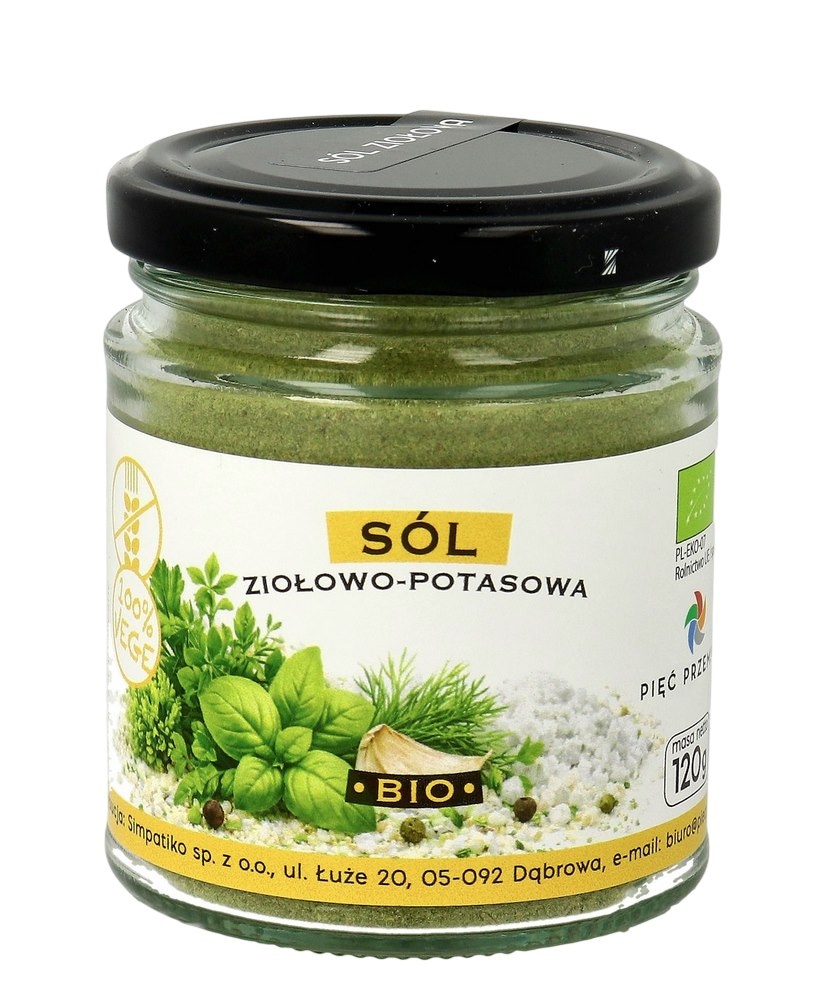 PIĘĆ PRZEMIAN Sól ziołowo-potasowa bezglutenowa BIO 120g