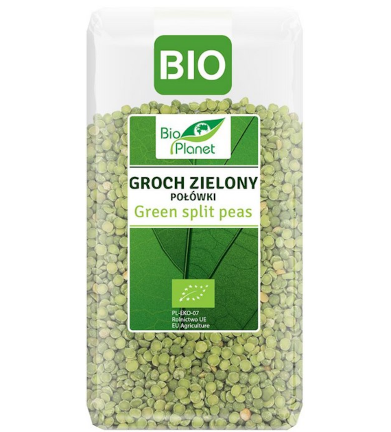BIO PLANET Groch zielony połówki BIO 500g