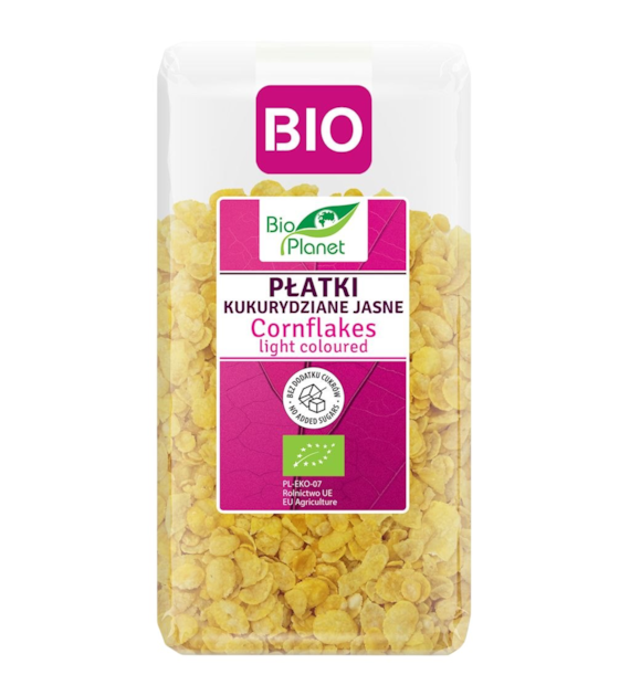 BIO PLANET Płatki kukurydziane jasne bez dodatku cukrów BIO 250g