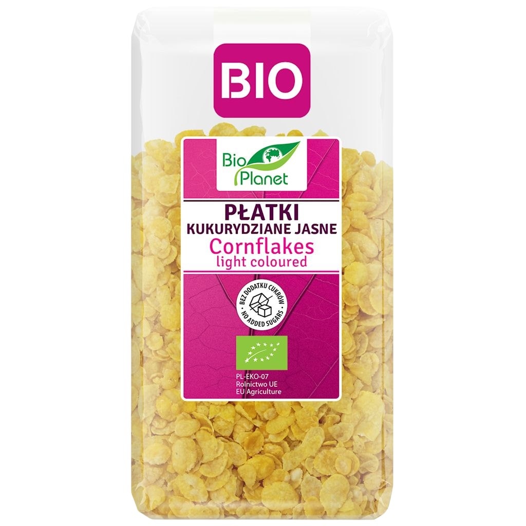 BIO PLANET Płatki kukurydziane jasne bez dodatku cukrów BIO 250g