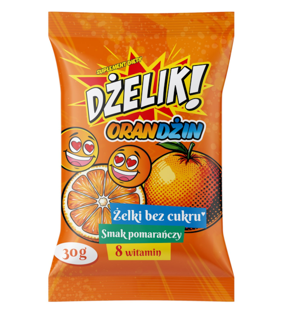 DŻELIK! ORANDŻIN żelki bez cukru o smaku pomarańczowym 30g STARPHARMA