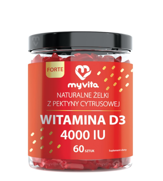 MyVita Żelki Witamina D3 4000 IU 60 sztuk - naturalne żelki z pektyny cytrusowej