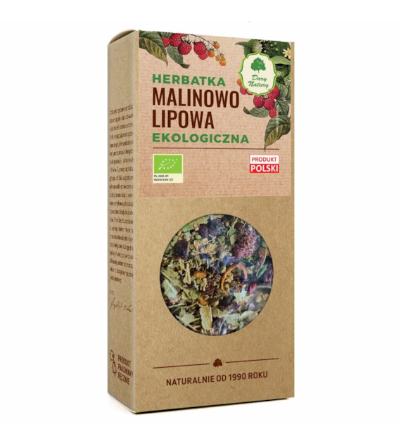 Herbatka Malinowo - Lipowa BIO 80g DARY NATURY
