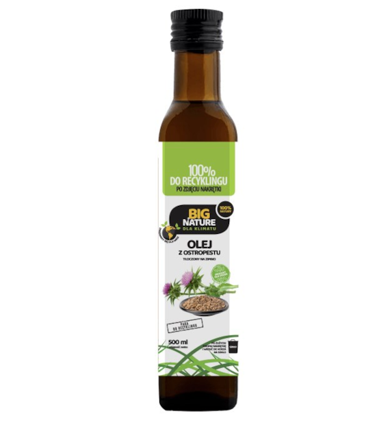 BIG NATURE Olej z ostropestu tłoczony na zimno 500ml