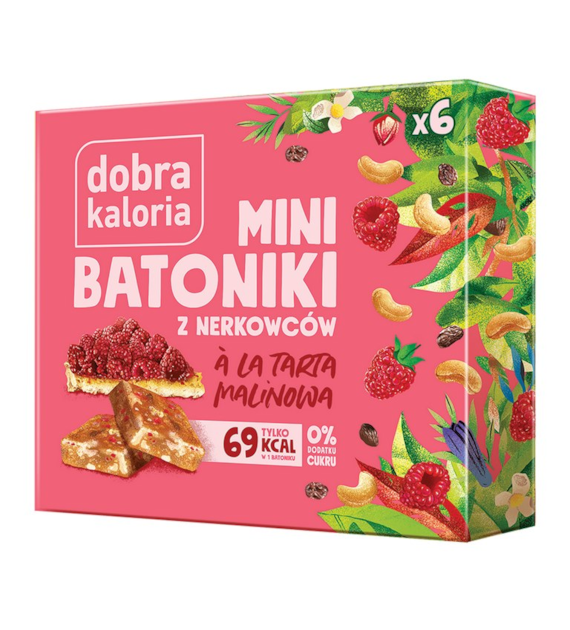 DOBRA KALORIA Mini batoniki a'la tarta malinowa z nerkowców (6x17g) KUBARA