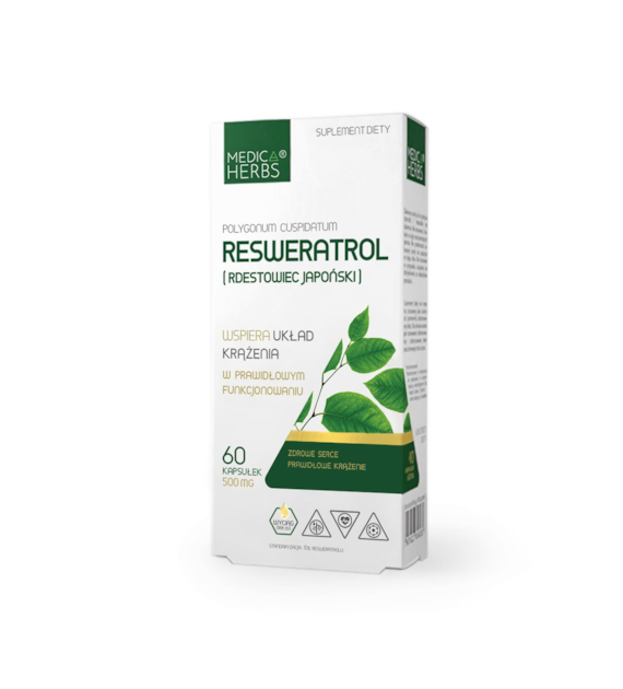 MEDICA HERBS Resweratrol (Rdestowiec japoński) 500mg, 60 kaps.