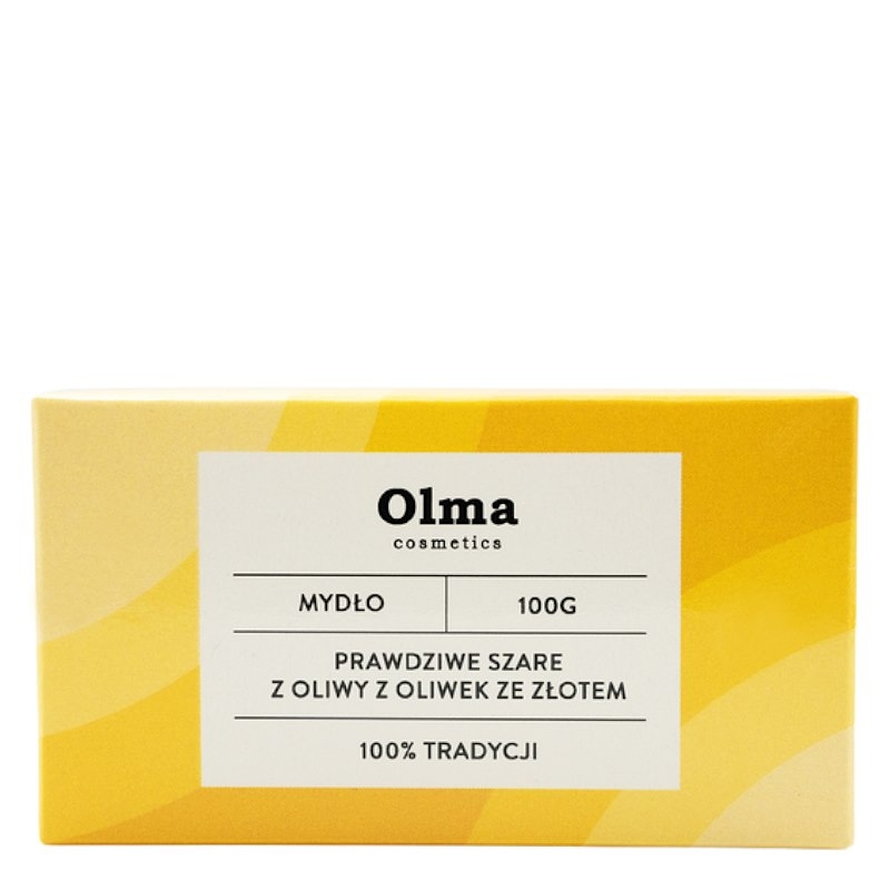 OLMA COSMETICS Mydło prawdziwe szare z oliwy z oliwek ze złotem 100g
