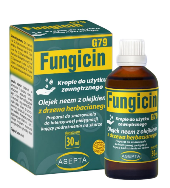 ASEPTA Fungicin G79 30ml - olejek z neem z olejkiem z drzewa herbacianego - do użytku zewnętrznego