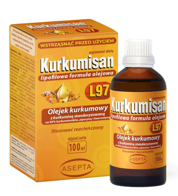 ASEPTA Kurkumisan L97 100ml - olejek kurkumowy z piperyną i kwercetyną