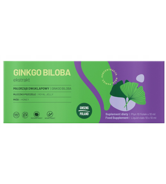 Ginkgo Biloba ekstrakt 10x10ml (fiolki) GINSENG POLAND