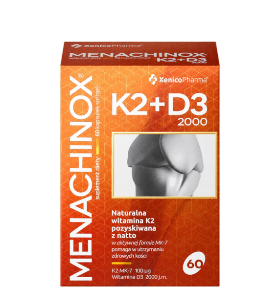 Menachinox K2+D3 2000, 60 sgels. XENICO PHARMA