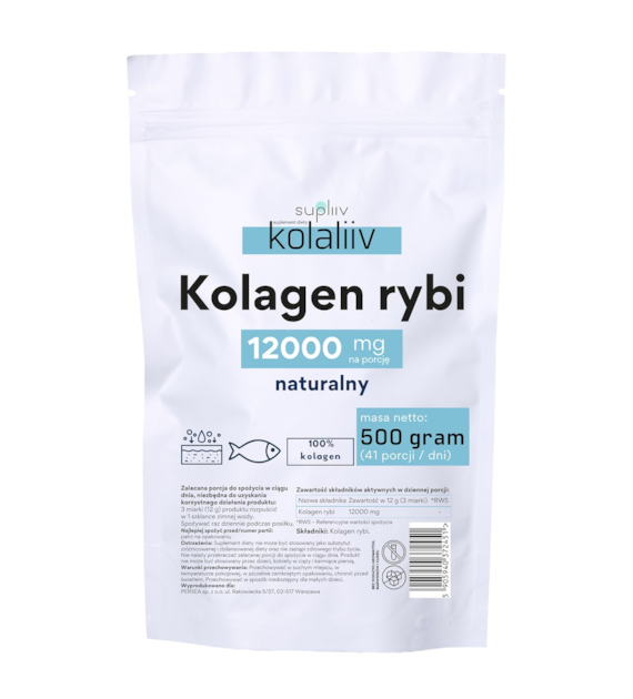 Kolagen rybi naturany 12000mg, 500g SUPLIIV