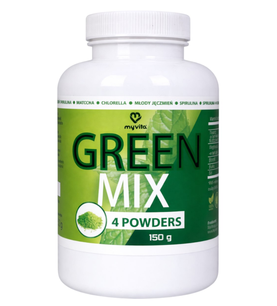 MyVita Green MIX 150g - chlorella, spirulina, jęczmień, matcha