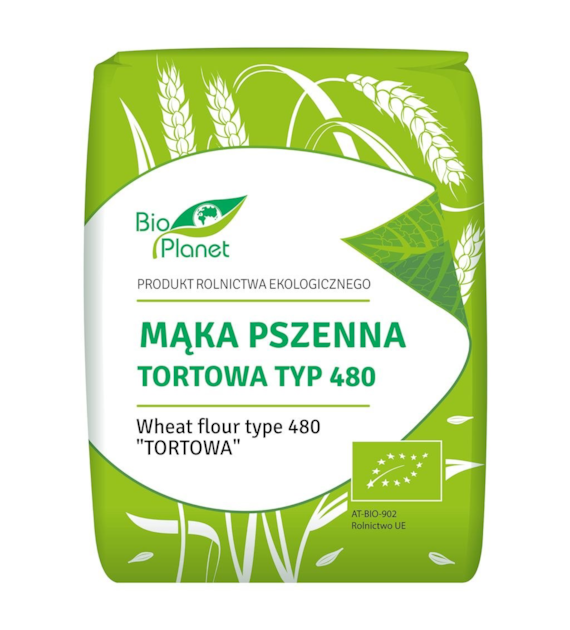 BIO PLANET Mąka pszenna tortowa typ 480 BIO 1kg