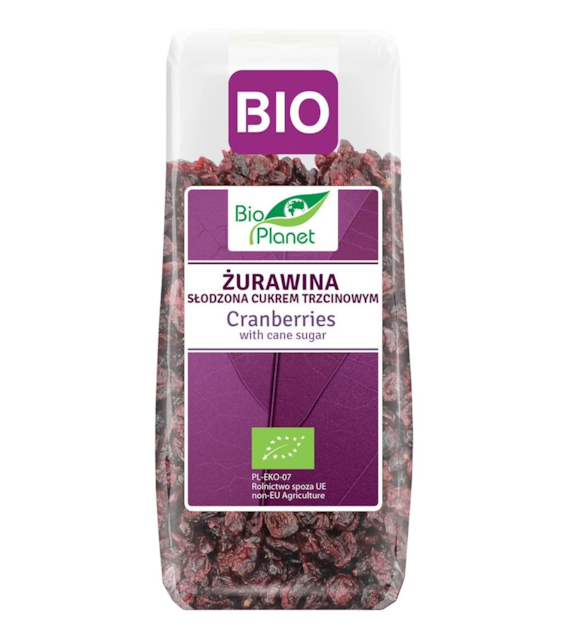 BIO PLANET Żurawina słodzona cukrem trzcinowym BIO 100g