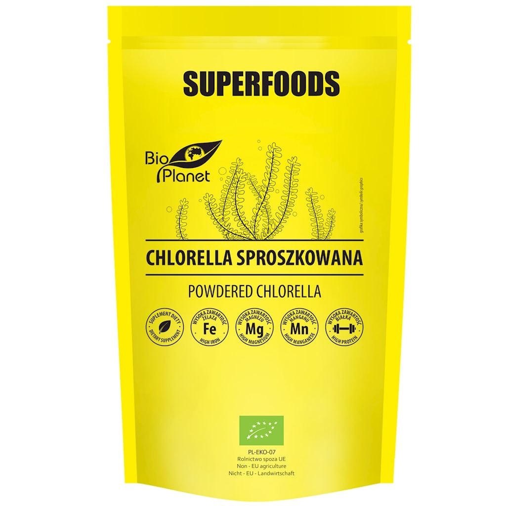 SUPERFOODS Chlorella w proszku (glony) BIO 200g BIO PLANET