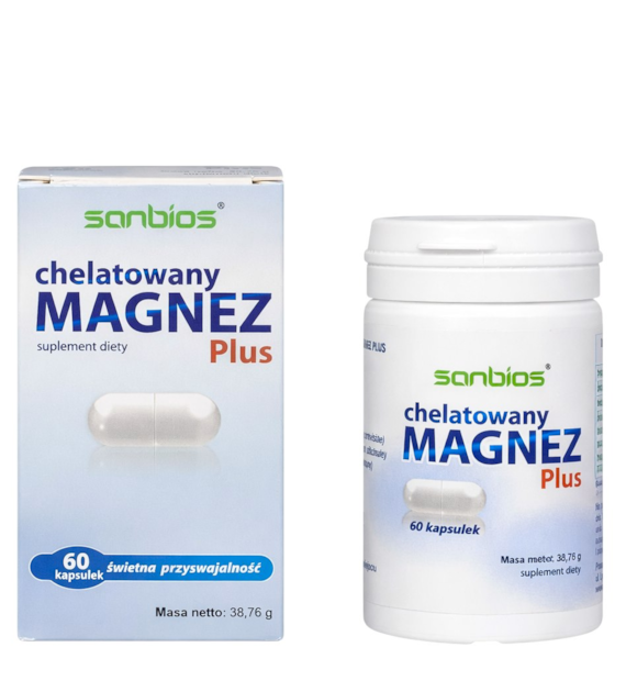 SANBIOS Magnez chelatowany Plus 60 kaps.