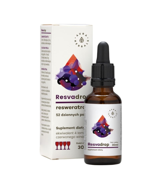 AURA HERBALS ResvaDrop 2,5% - resweratrol - krople 30ml